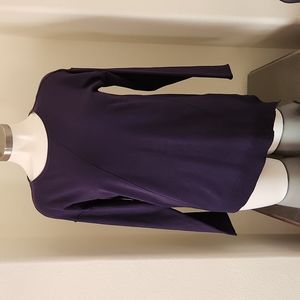 NWT 89th and Madison Asymmetrical cut sweater with top stitches in Beautiful Blu